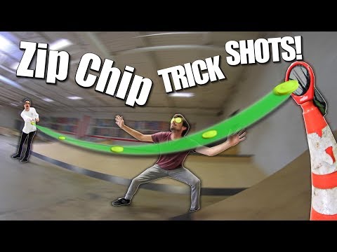 CRAZY MINI FRISBEE TRICK SHOTS! | Zip Chips